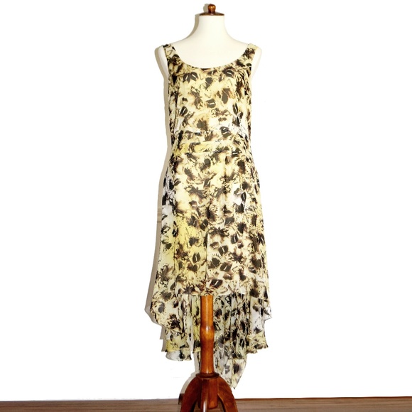 Anthropologie Dresses & Skirts - Leifsdottir Anthro Yellow Butterfly Silk Dress